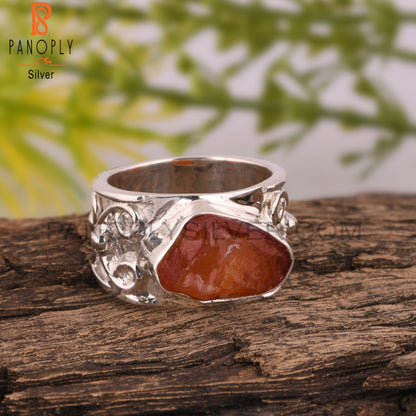 Carnelian Unique 925 Sterling Silver Ring
