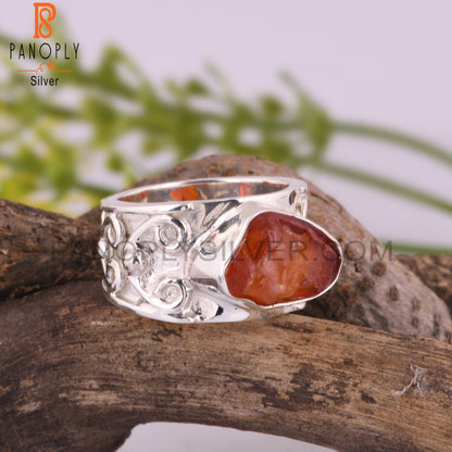 Carnelian Unique 925 Sterling Silver Ring