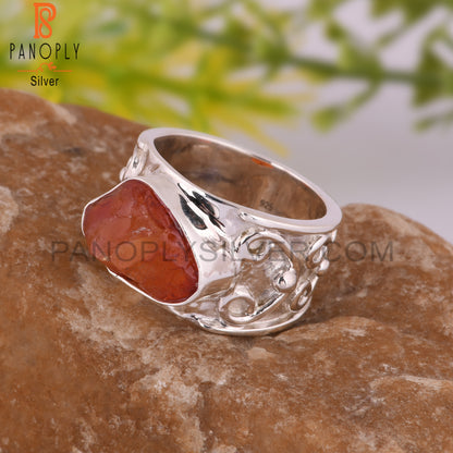 Carnelian Unique 925 Sterling Silver Ring
