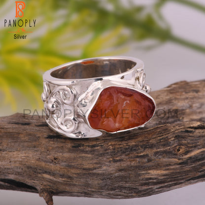 Carnelian Unique 925 Sterling Silver Ring