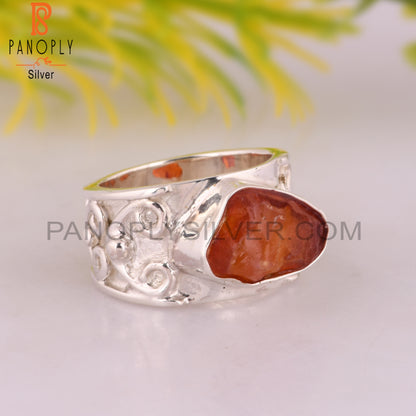 Carnelian Unique 925 Sterling Silver Ring
