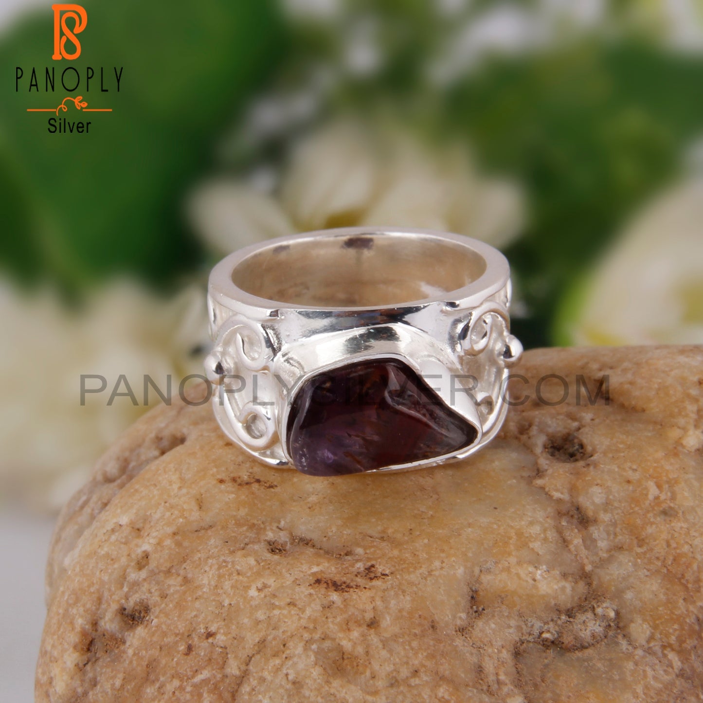 Super Seven Ginger Shape 925 Silver Hypoallergenic Ring