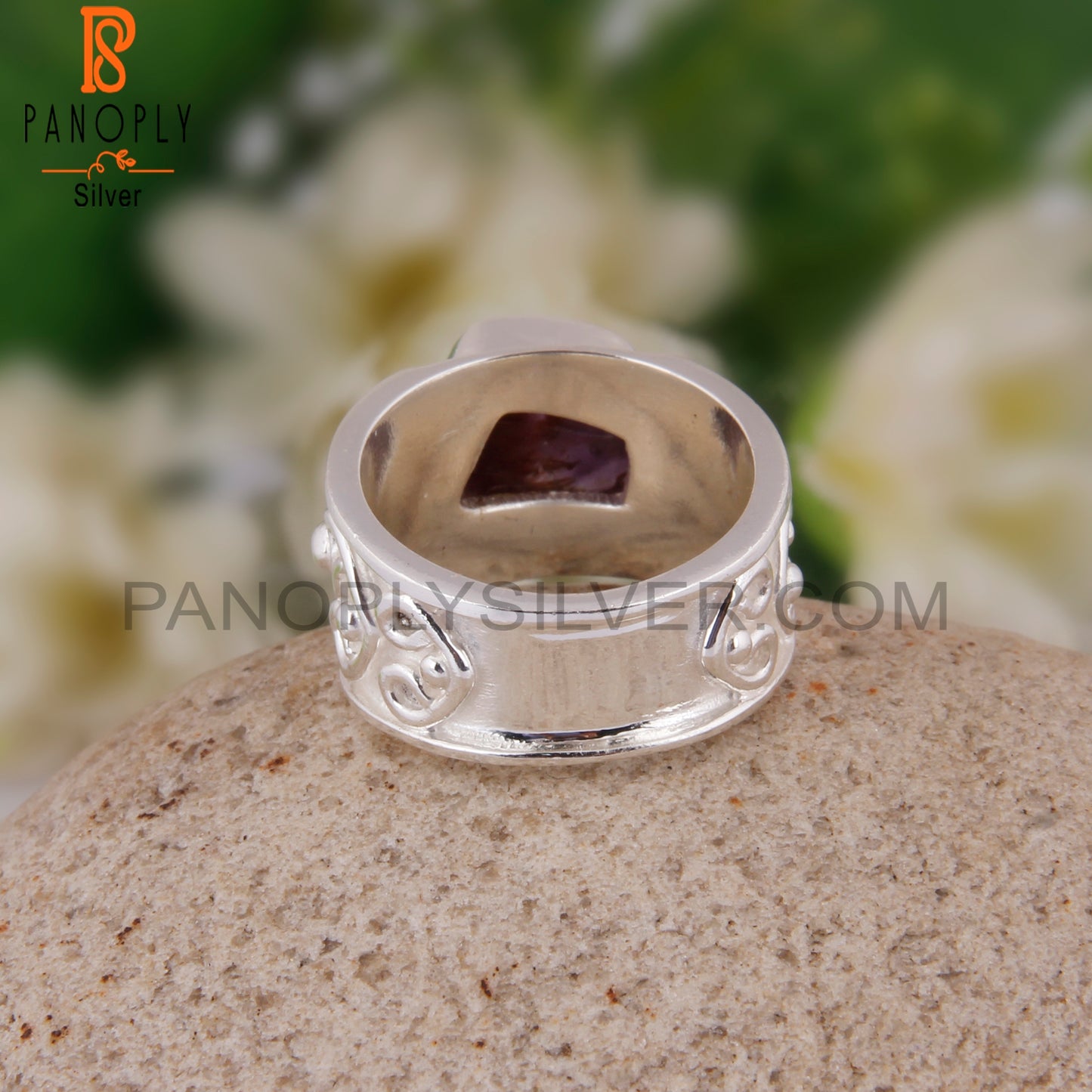 Super Seven Ginger Shape 925 Silver Hypoallergenic Ring