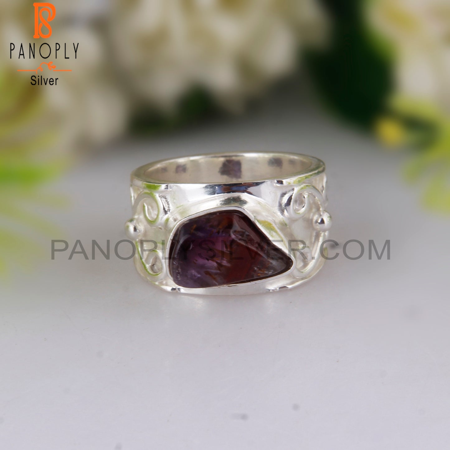 Super Seven Ginger Shape 925 Silver Hypoallergenic Ring