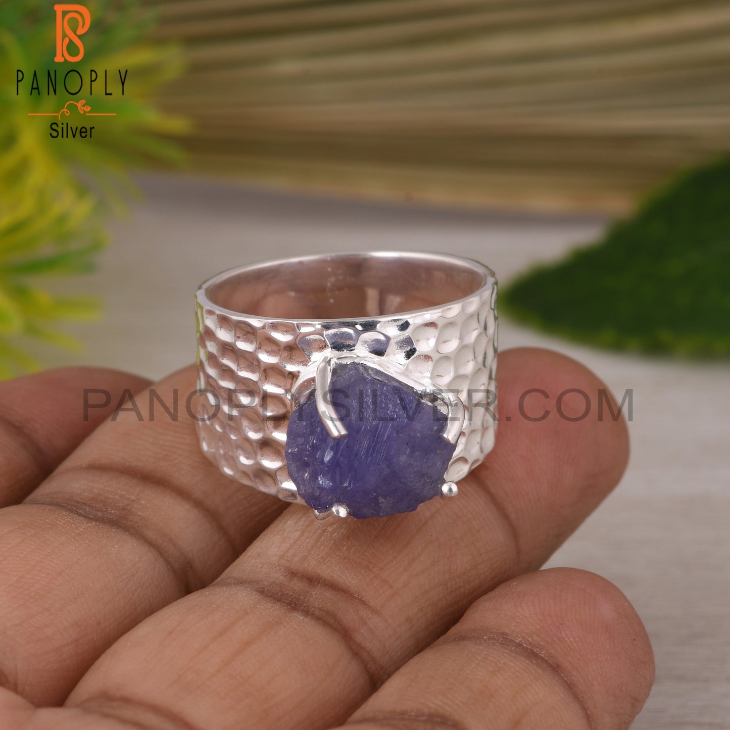 Tanzanite Signet Shape 925 Sterling Silver Ring