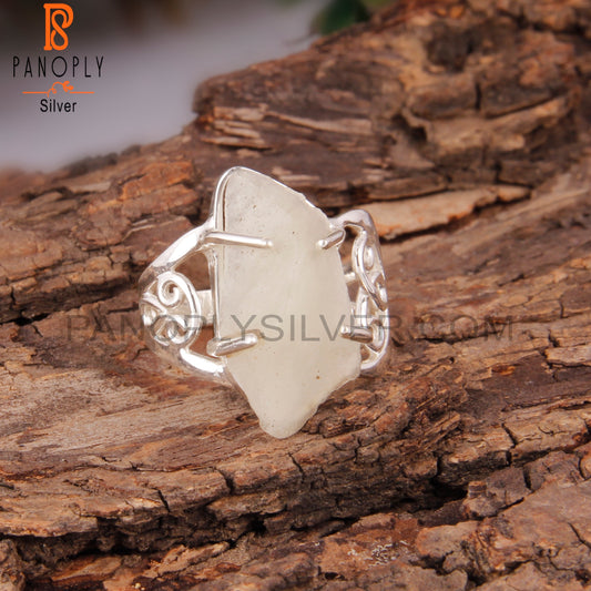 Libyan Desert Glass Party Wear 925 Sterling Silver Ring