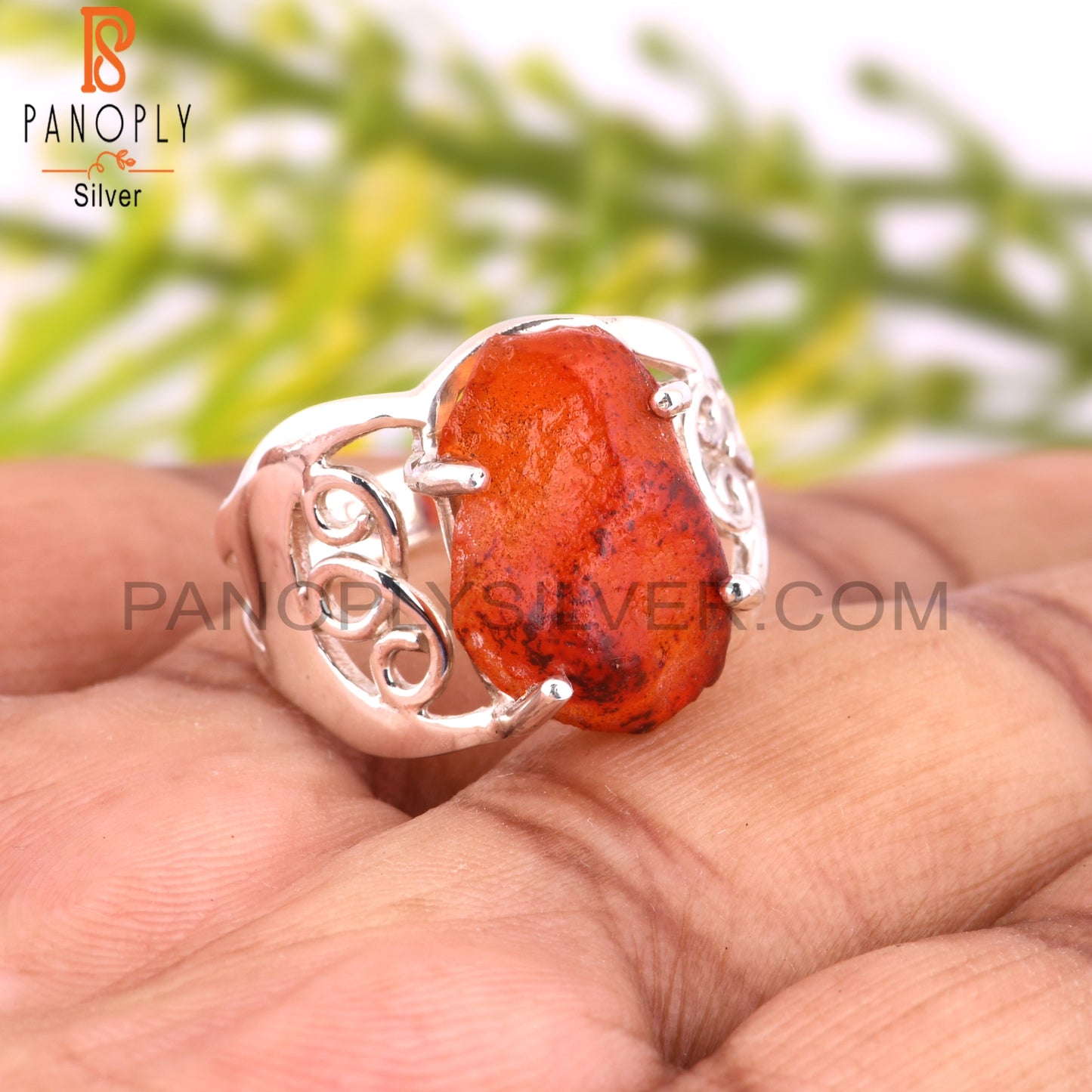 Carnelian Natural 925 Sterling Silver Ring