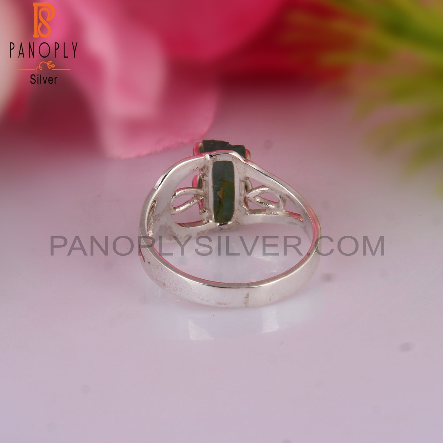 Natural Emerald Rough 925 Sterling Silver Ring