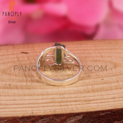 Natural Emerald Rough 925 Sterling Silver Ring