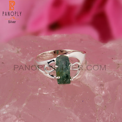 Natural Emerald Rough 925 Sterling Silver Ring