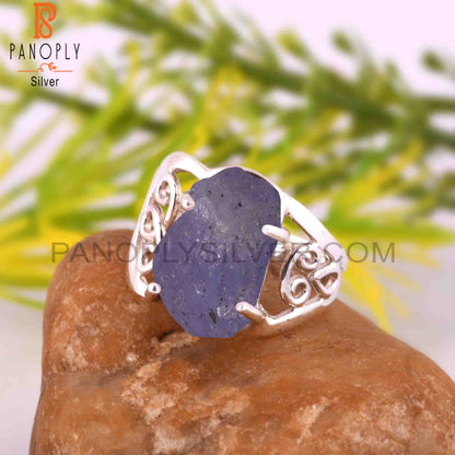 Branch Tanzanite Rough 925 Sterling Silver Ring