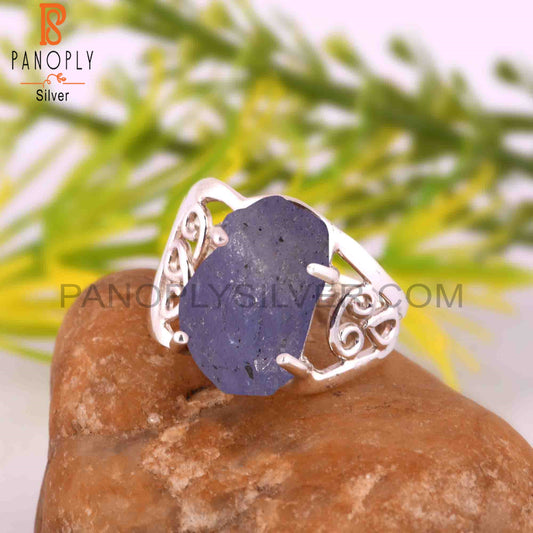 Branch Tanzanite Rough 925 Sterling Silver Ring