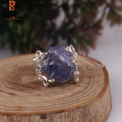 Tanzanite Rough 925 Sterling Silver Ring Band