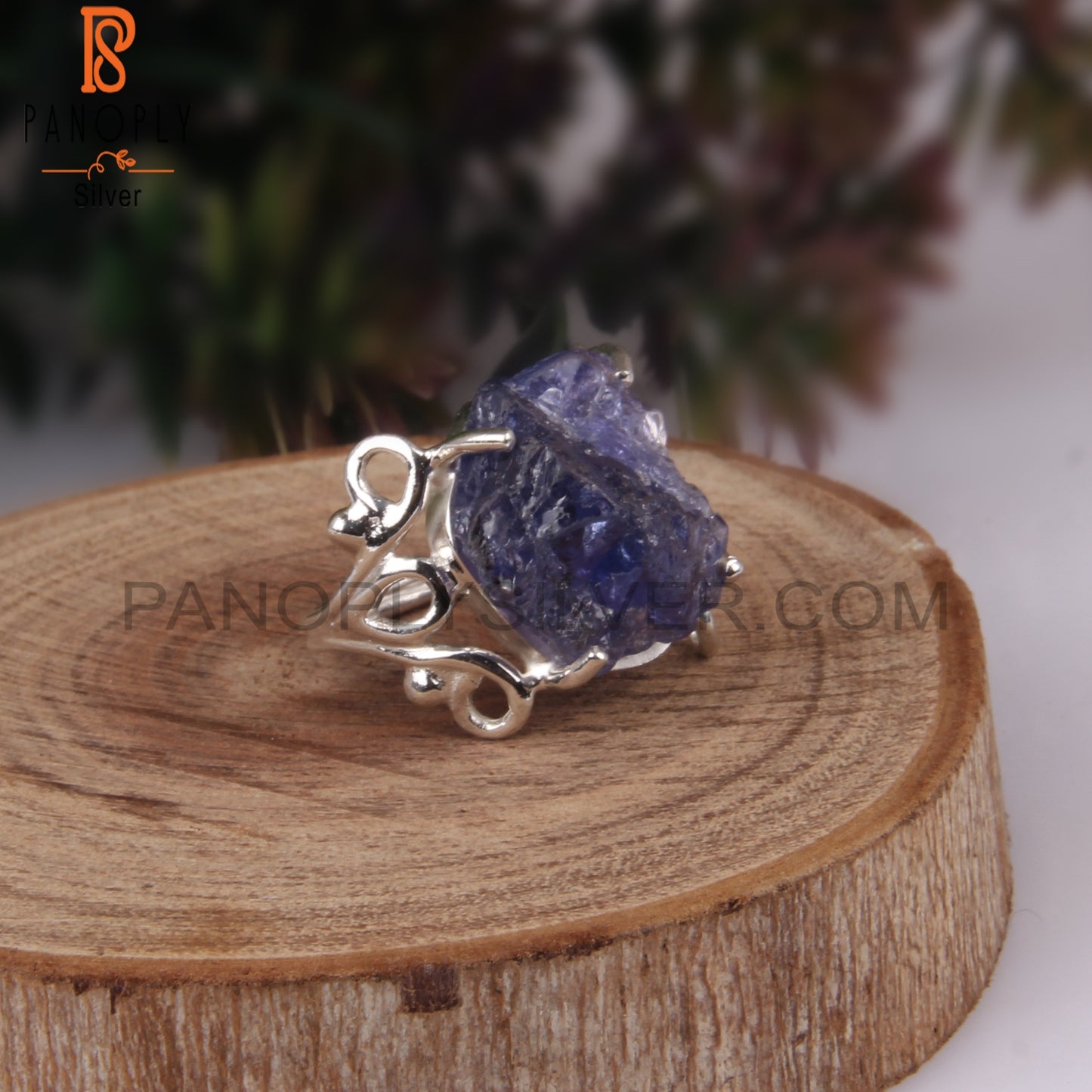 Tanzanite Rough 925 Sterling Silver Ring Band