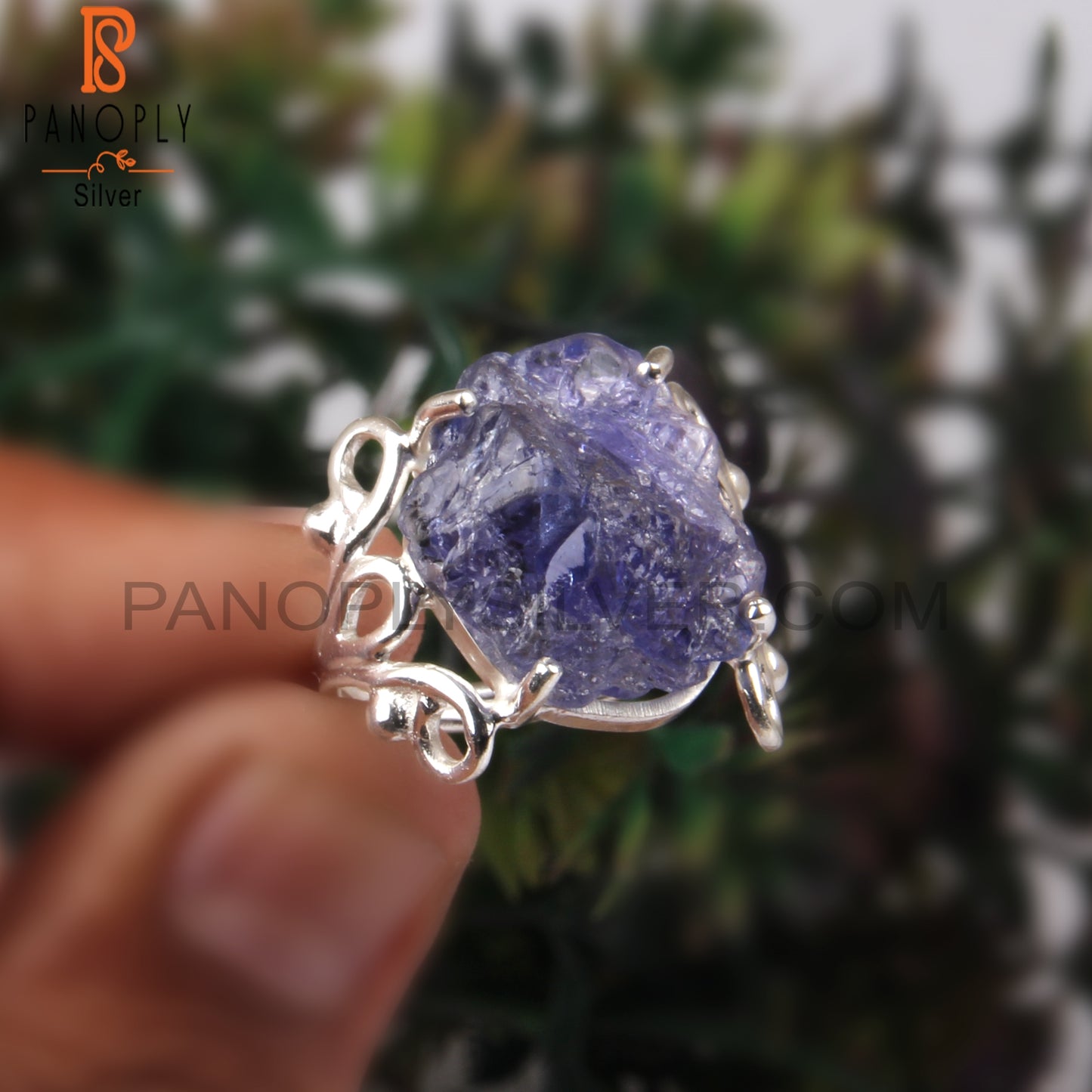 Tanzanite Rough 925 Sterling Silver Ring Band
