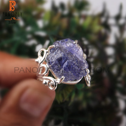 Tanzanite Rough 925 Sterling Silver Ring Band