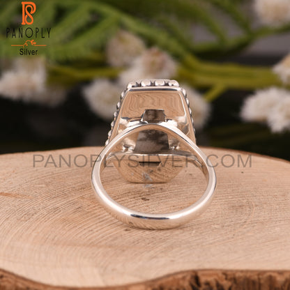 Howlite Coffin 925 Sterling Silver Anniversary Ring