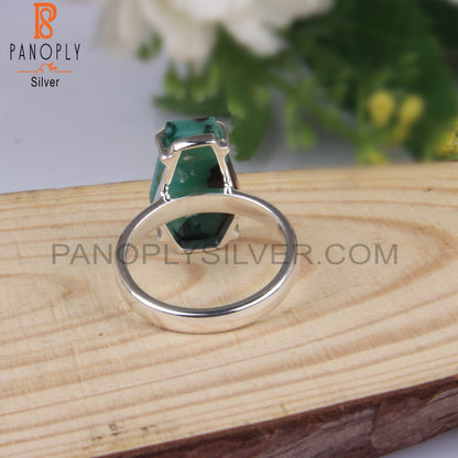 Gem Silica Coffin Shape 925 Sterling Silver Ring