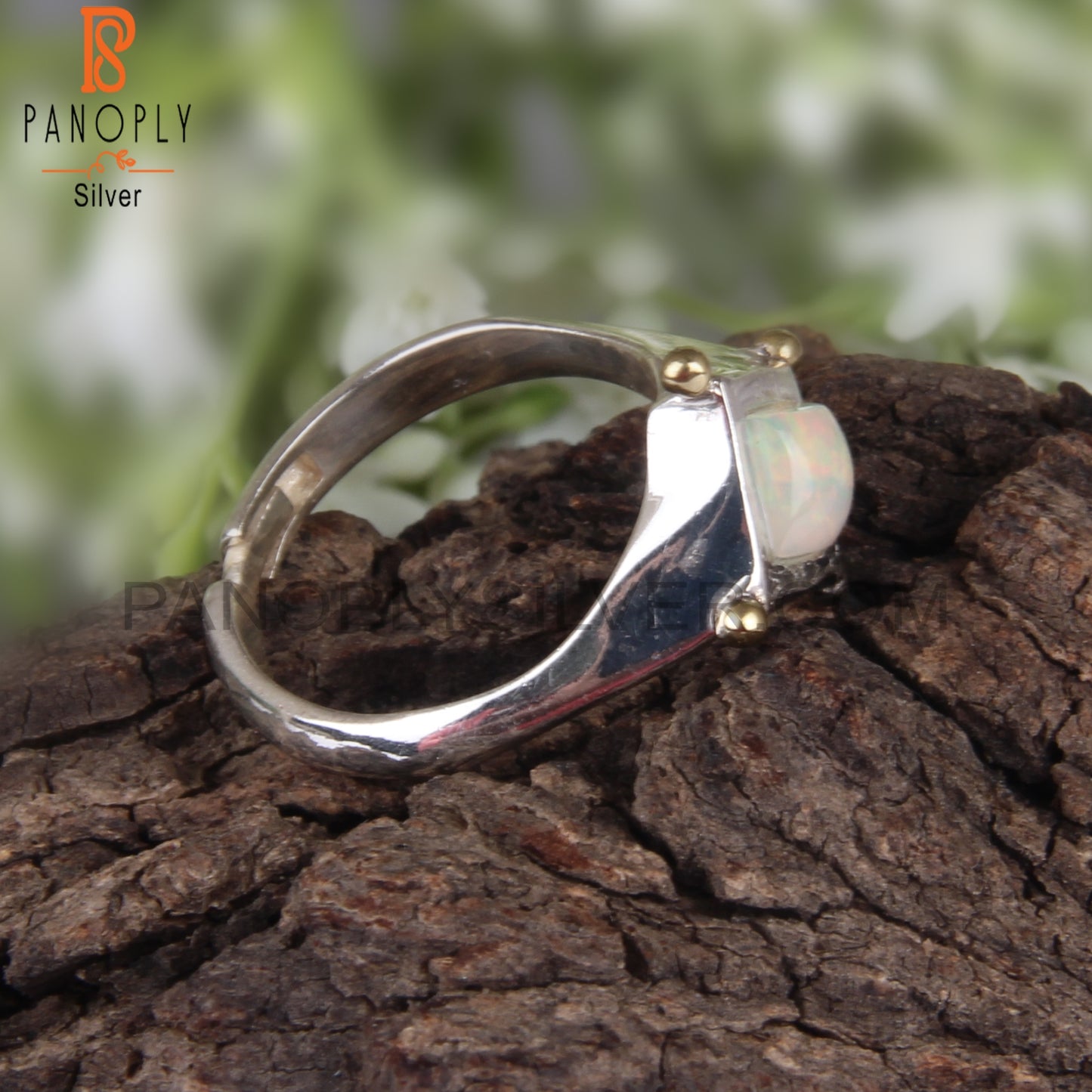 Ethiopian Opal Square Shape 925 Sterling Silver Ring