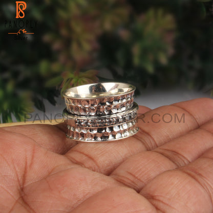 Round Shape White Topaz Sterling Silver 925 Elegant Ring