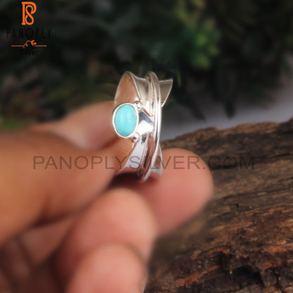 Oval Shape Arizona Turquoise 925 Stamp Casual Ring