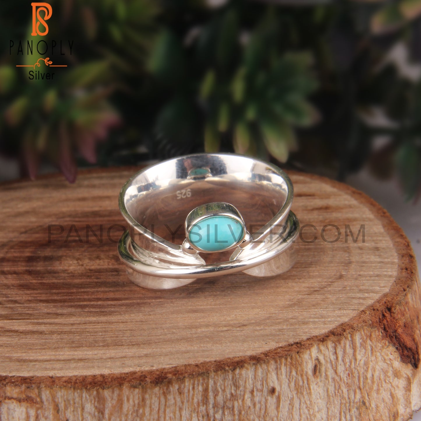Oval Shape Arizona Turquoise 925 Stamp Casual Ring