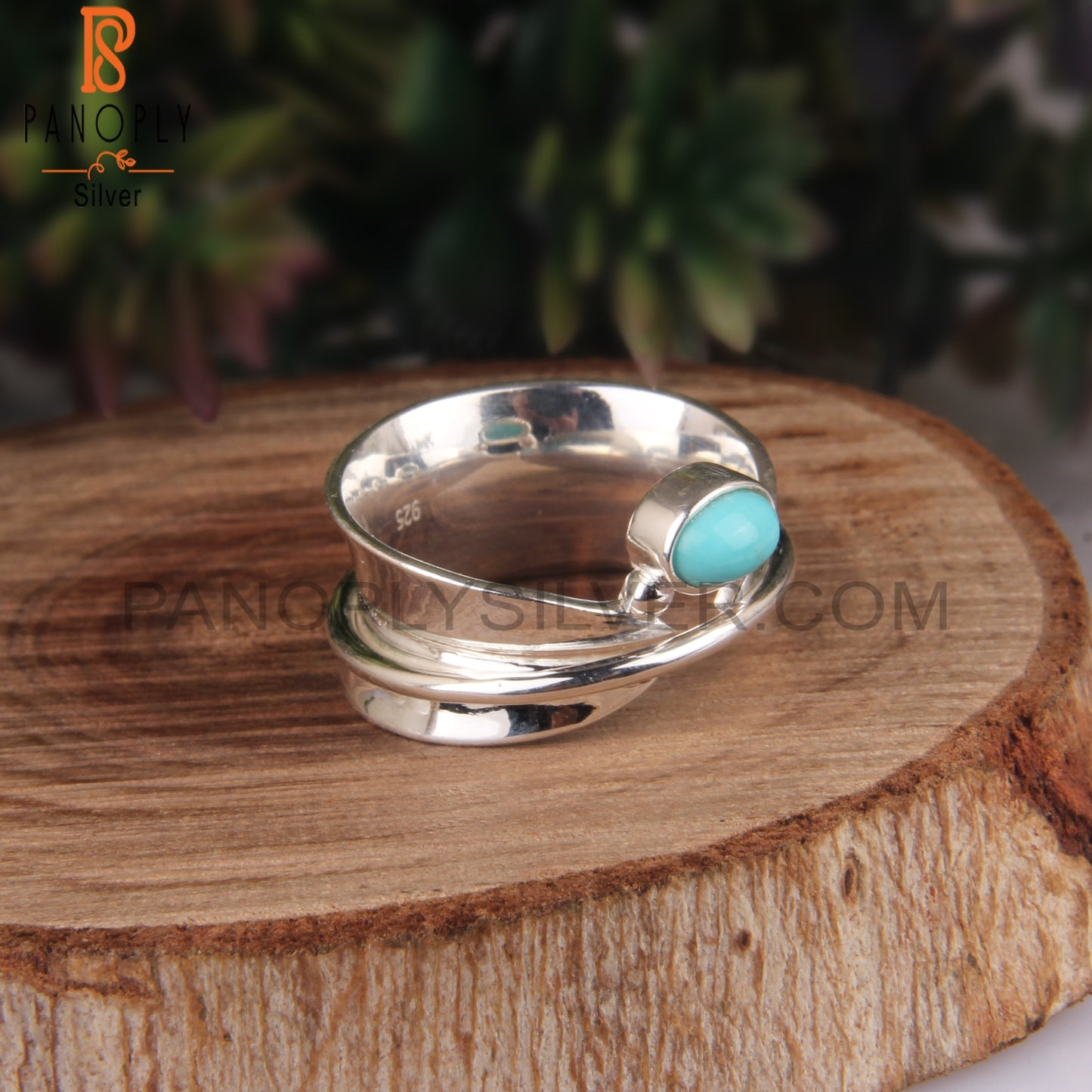 Oval Shape Arizona Turquoise 925 Stamp Casual Ring