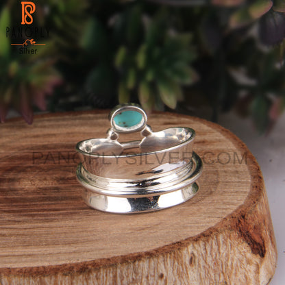 Oval Shape Arizona Turquoise 925 Stamp Casual Ring