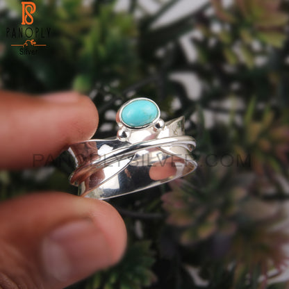 Oval Shape Arizona Turquoise 925 Stamp Casual Ring