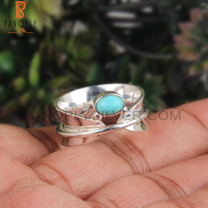 Oval Shape Arizona Turquoise 925 Stamp Casual Ring