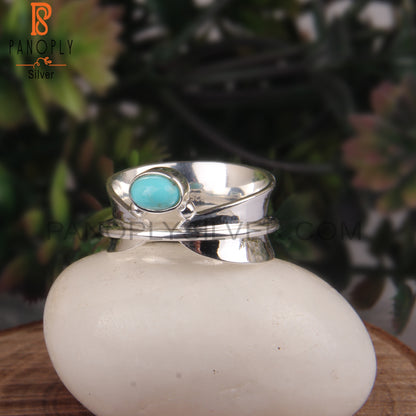 Oval Shape Arizona Turquoise 925 Stamp Casual Ring