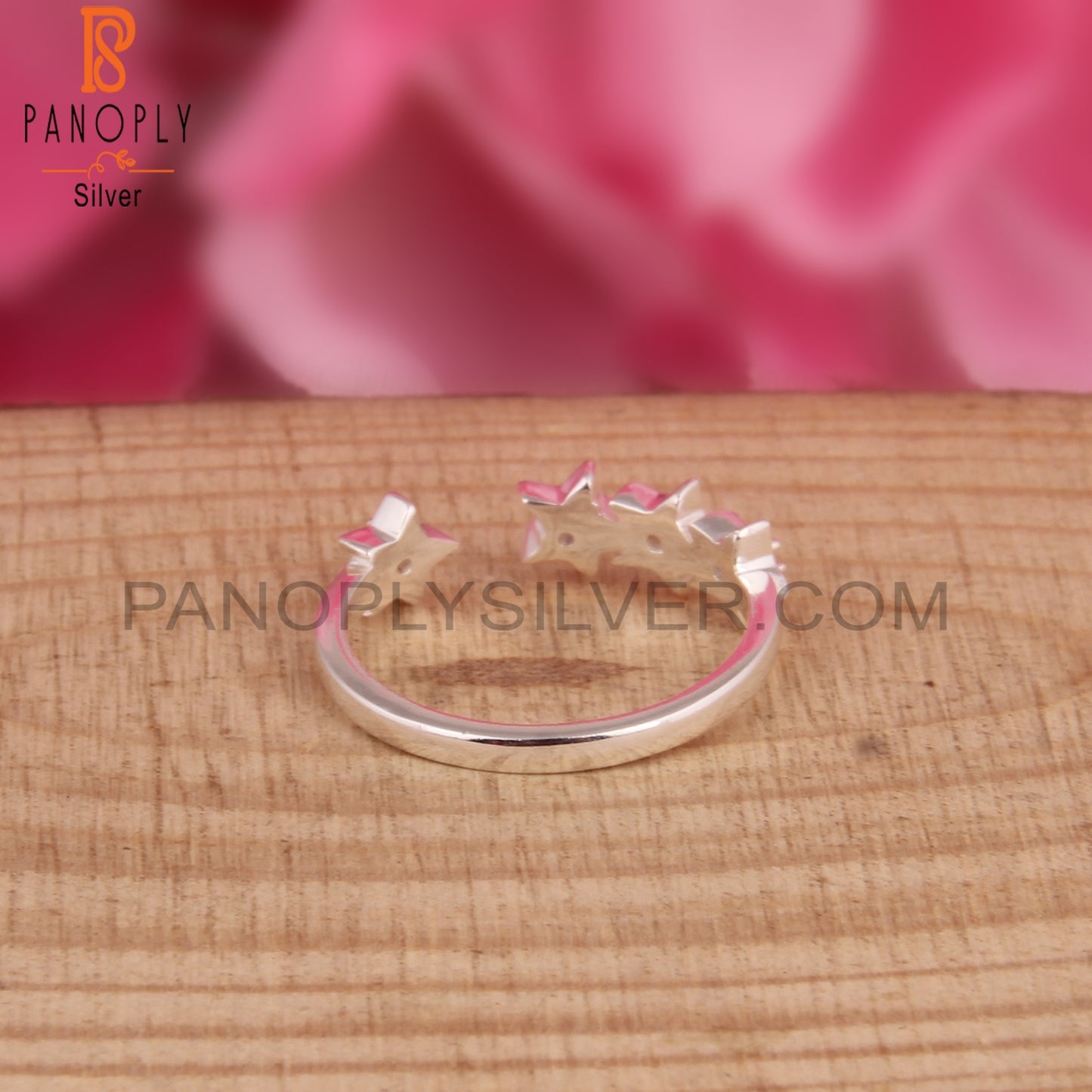 Garnet & Iolite Round Shape 925 Sterling Silver Star Ring