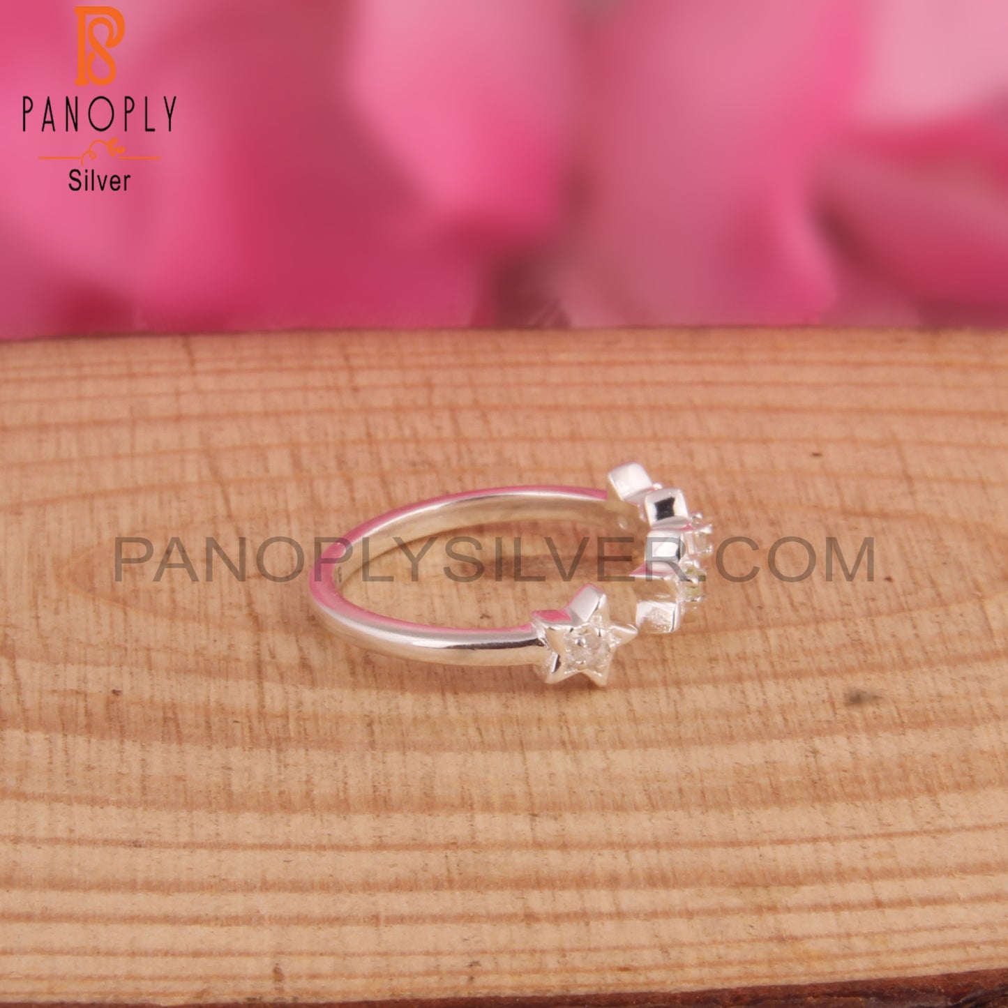 White Topaz & Peridot 925 Sterling Silver Ring