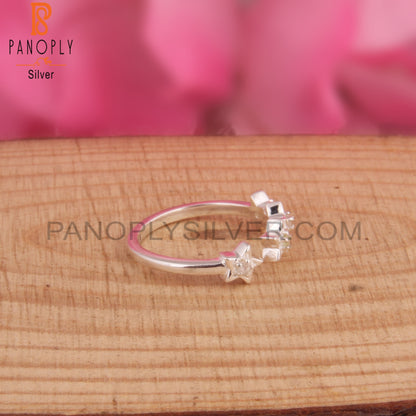 White Topaz & Peridot 925 Sterling Silver Ring