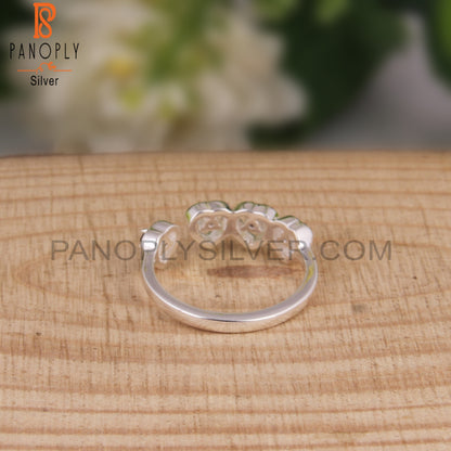 Black Spinel & White Topaz Attractive 925 Sterling Silver Ring