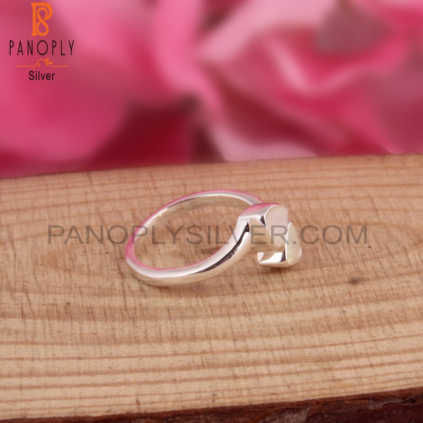 Ethiopian Opal, Rainbow Moonstone 925 Sterling Silver Ring