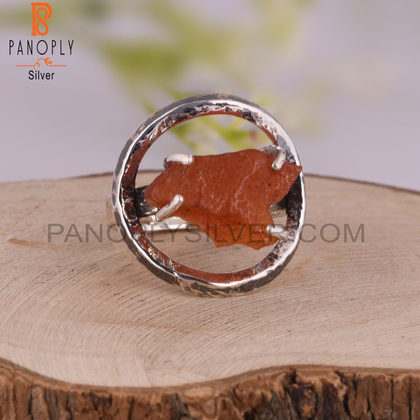 Natural Carnelian 925 Sterling Silver Ring