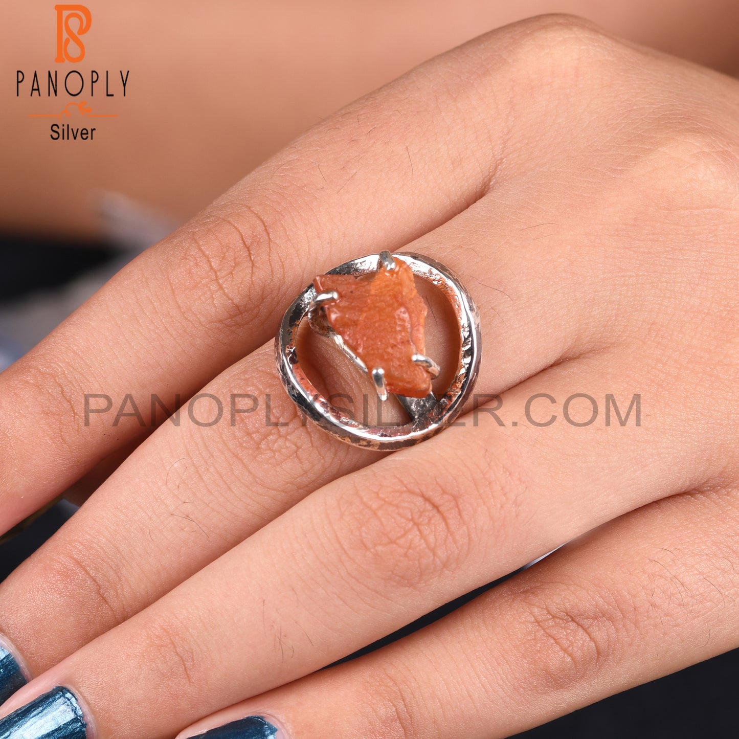 Natural Carnelian 925 Sterling Silver Ring