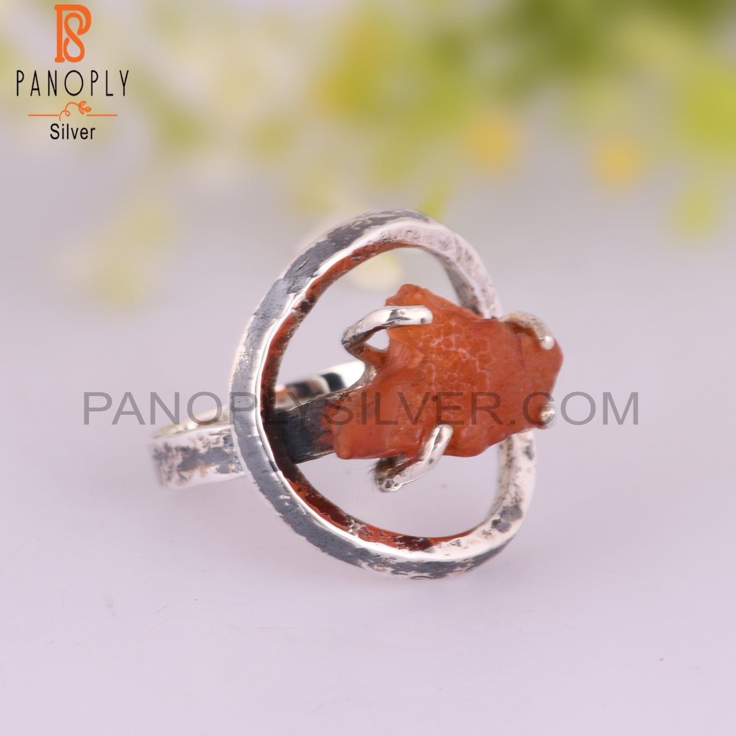 Natural Carnelian 925 Sterling Silver Ring