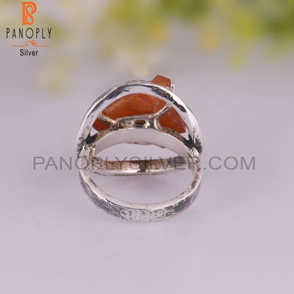Natural Carnelian 925 Sterling Silver Ring