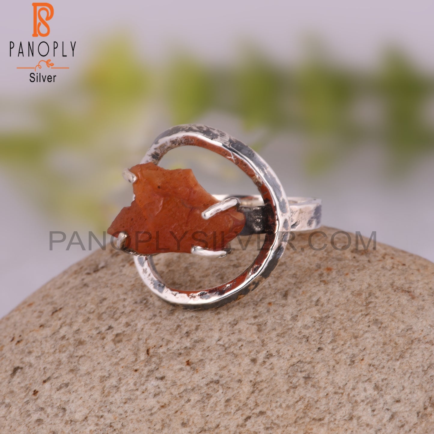 Natural Carnelian 925 Sterling Silver Ring