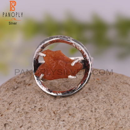 Natural Carnelian 925 Sterling Silver Ring