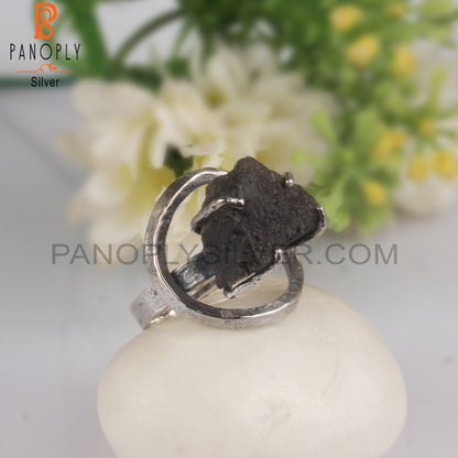 Attractive Columbianite Rough 925 Sterling Silver Ring