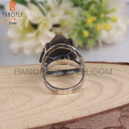 Attractive Columbianite Rough 925 Sterling Silver Ring