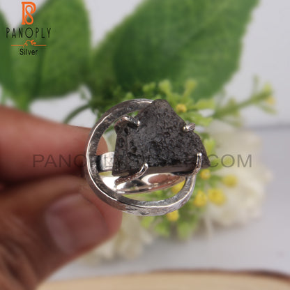Attractive Columbianite Rough 925 Sterling Silver Ring