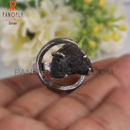 Attractive Columbianite Rough 925 Sterling Silver Ring