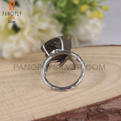 Natural Columbianite Rough 925 Sterling Silver Ring