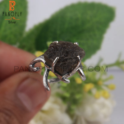 Natural Columbianite Rough 925 Sterling Silver Ring