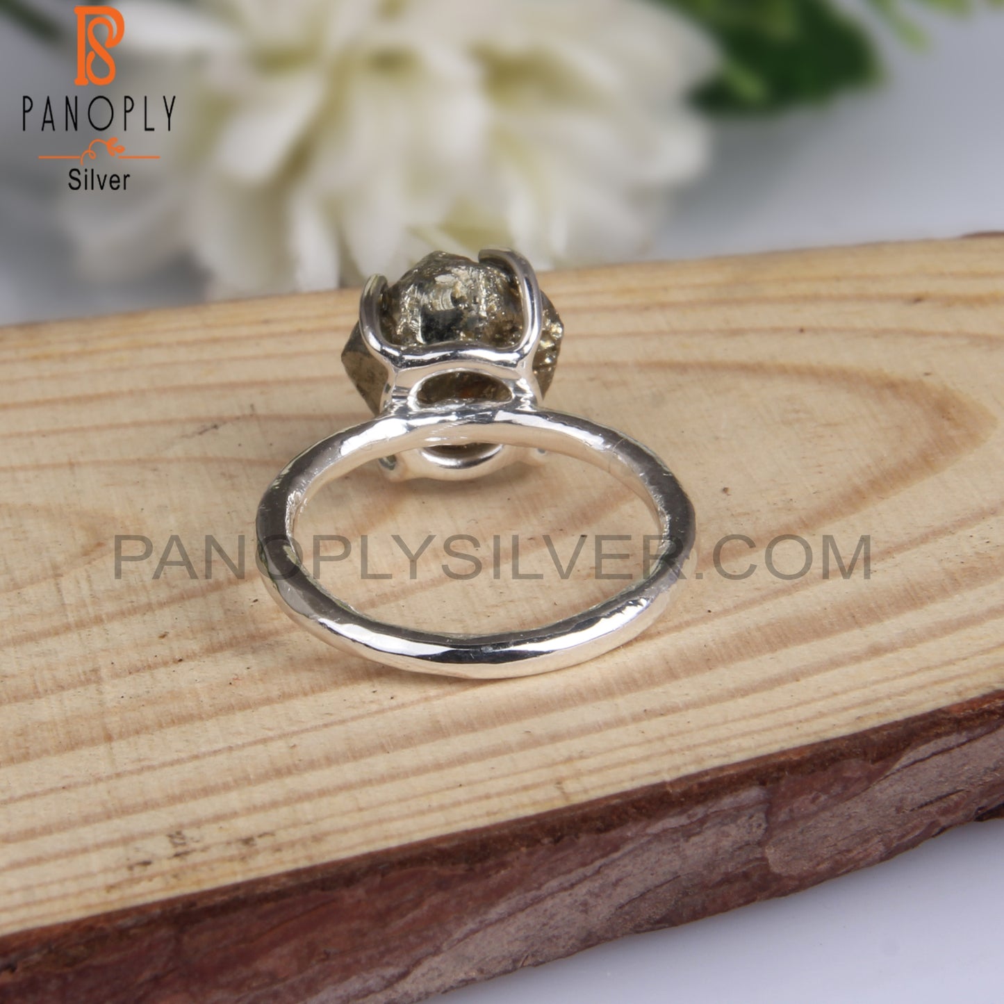 Pyrite Rough 925 Sterling Silver Ring For Gift