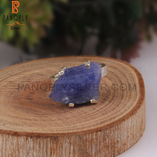 Tanzanite Natural Rough Sterling Silver 925 Ring